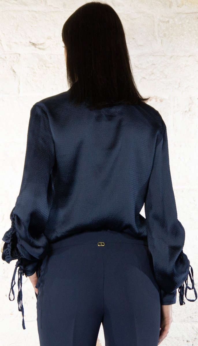 Twinset Milano Camicia in raso martellato con oblò Bluse e camicie - Boutique Luisa Trendy