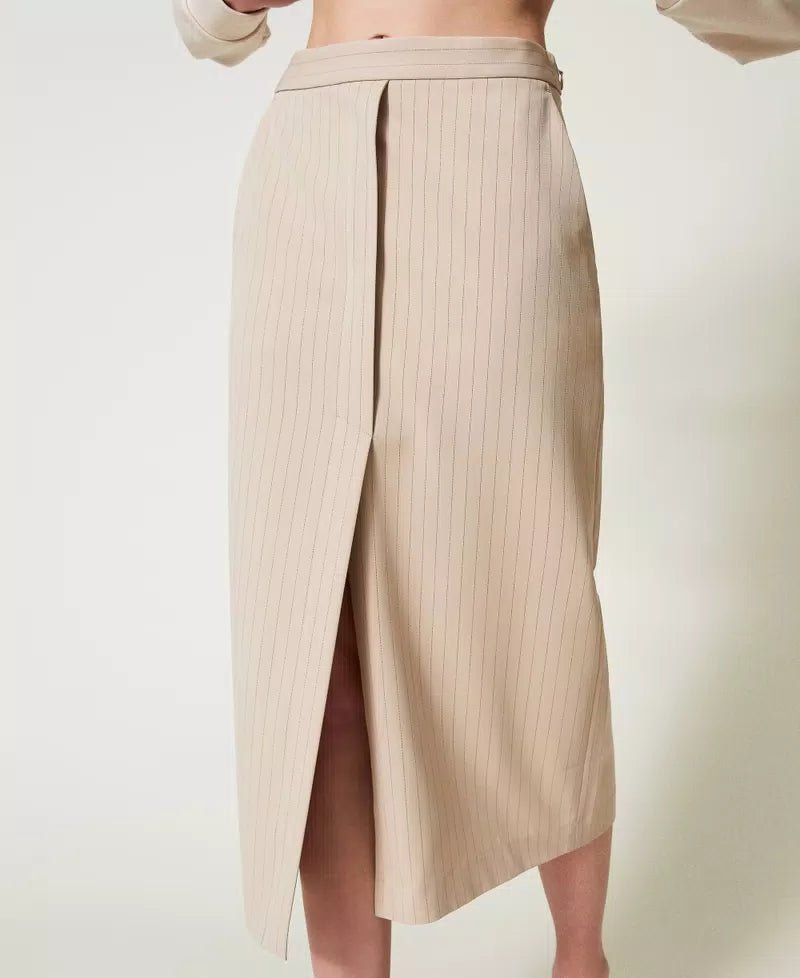 Twinset Milano Gonna longuette gessata lurex Gonna - Boutique Luisa Trendy