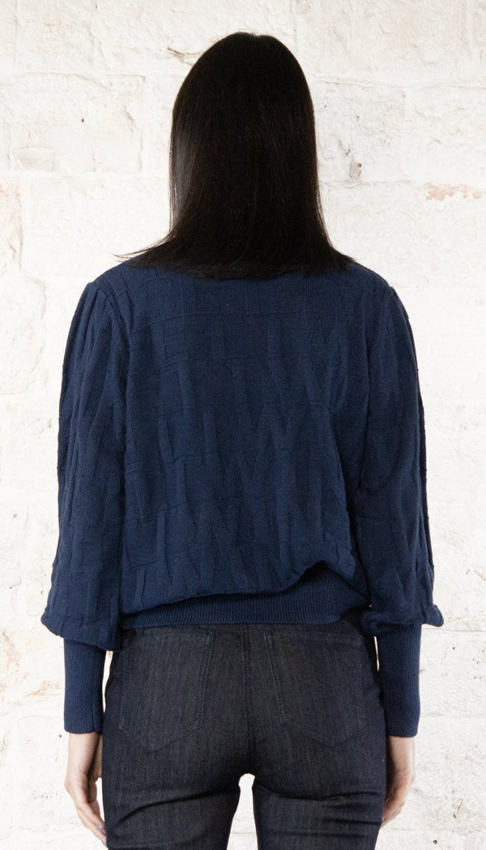 Twinset Milano Maglia blu in cotone e cashmere con logo. 242TP3601 Maglie e cardigan Donna - Boutique Luisa Trendy