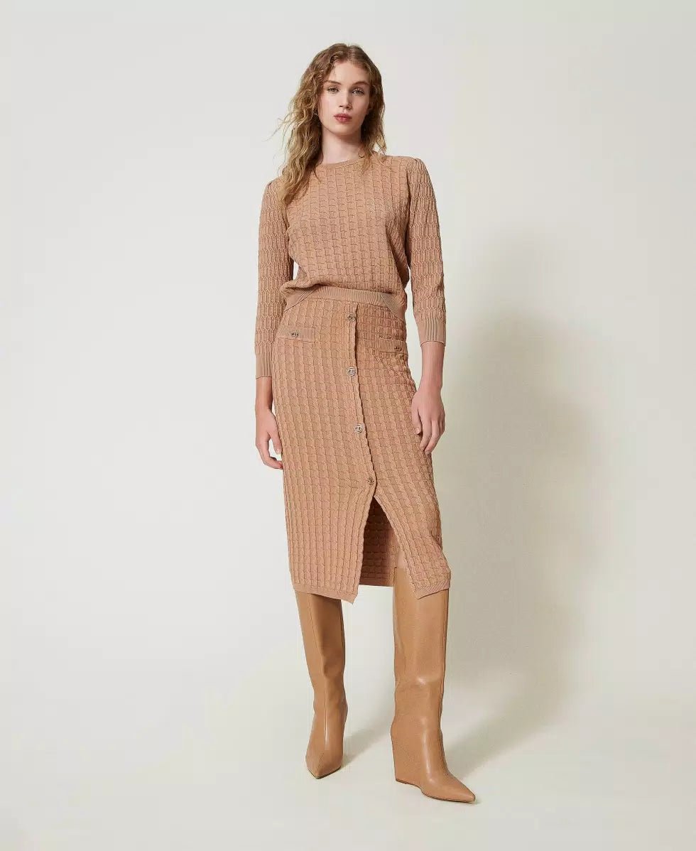 Twinset Milano Maglia con lavorazione mix di punti Maglie e cardigan Donna - Boutique Luisa Trendy