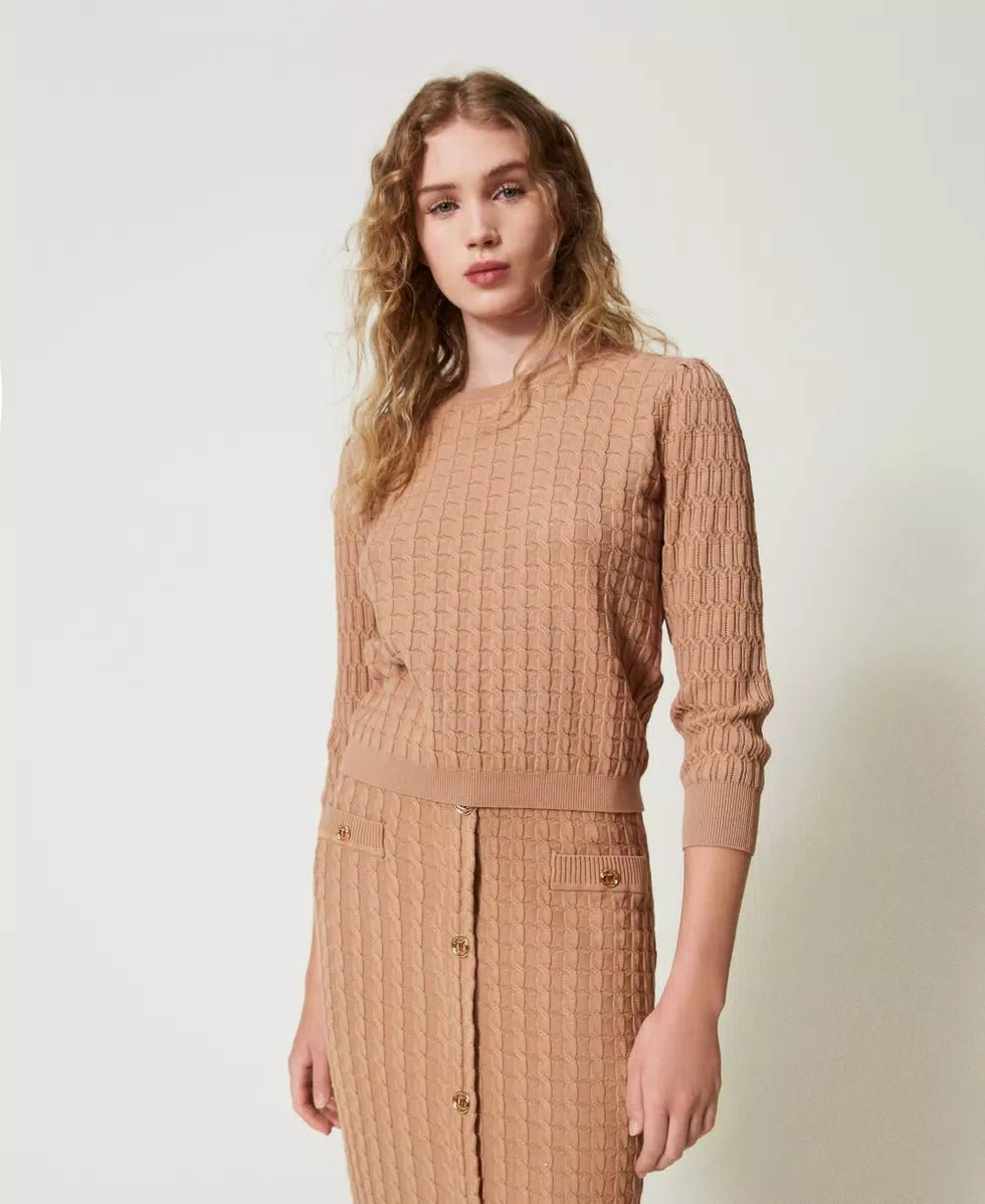 Twinset Milano Maglia con lavorazione mix di punti Maglie e cardigan Donna - Boutique Luisa Trendy