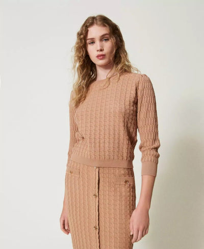 Twinset Milano Maglia con lavorazione mix di punti Maglie e cardigan Donna - Boutique Luisa Trendy