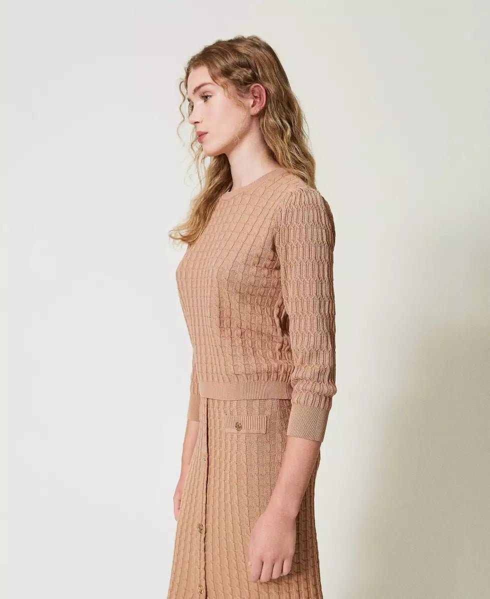 Twinset Milano Maglia con lavorazione mix di punti Maglie e cardigan Donna - Boutique Luisa Trendy