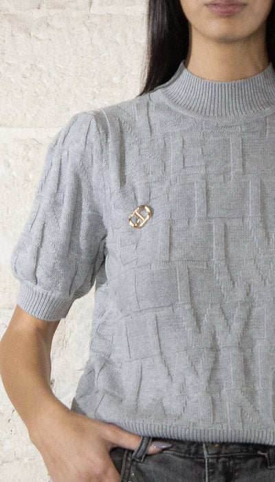 Twinset Milano Maglia in cotone e cashmere con logo Maglie e cardigan Donna - Boutique Luisa Trendy
