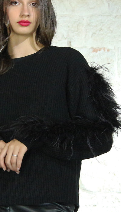 Twinset Milano Maglia in misto lana con piume Maglie e cardigan Donna - Boutique Luisa Trendy