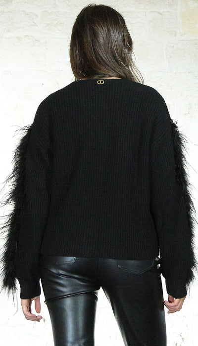 Twinset Milano Maglia in misto lana con piume Maglie e cardigan Donna - Boutique Luisa Trendy