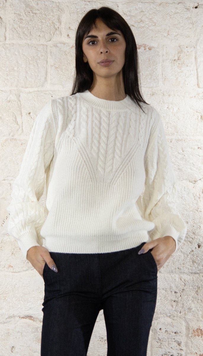 Twinset Milano Maglia in misto lana con trecce Maglie e cardigan Donna - Boutique Luisa Trendy