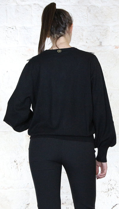 Twinset Milano Maglia misto viscosa con tulle plumetis Maglie e cardigan Donna - Boutique Luisa Trendy