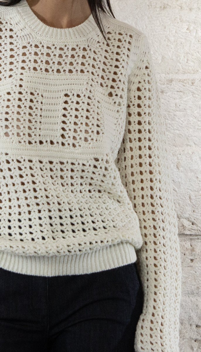 Twinset Milano Maglione a rete bianco 242TP3232 Maglie e cardigan Donna - Boutique Luisa Trendy