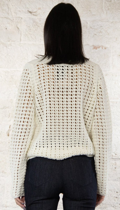 Twinset Milano Maglione a rete bianco 242TP3232 Maglie e cardigan Donna - Boutique Luisa Trendy