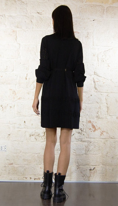 Twinset Milano Mini Abito nero in maglia 242tp3550 Vestiti - Boutique Luisa Trendy