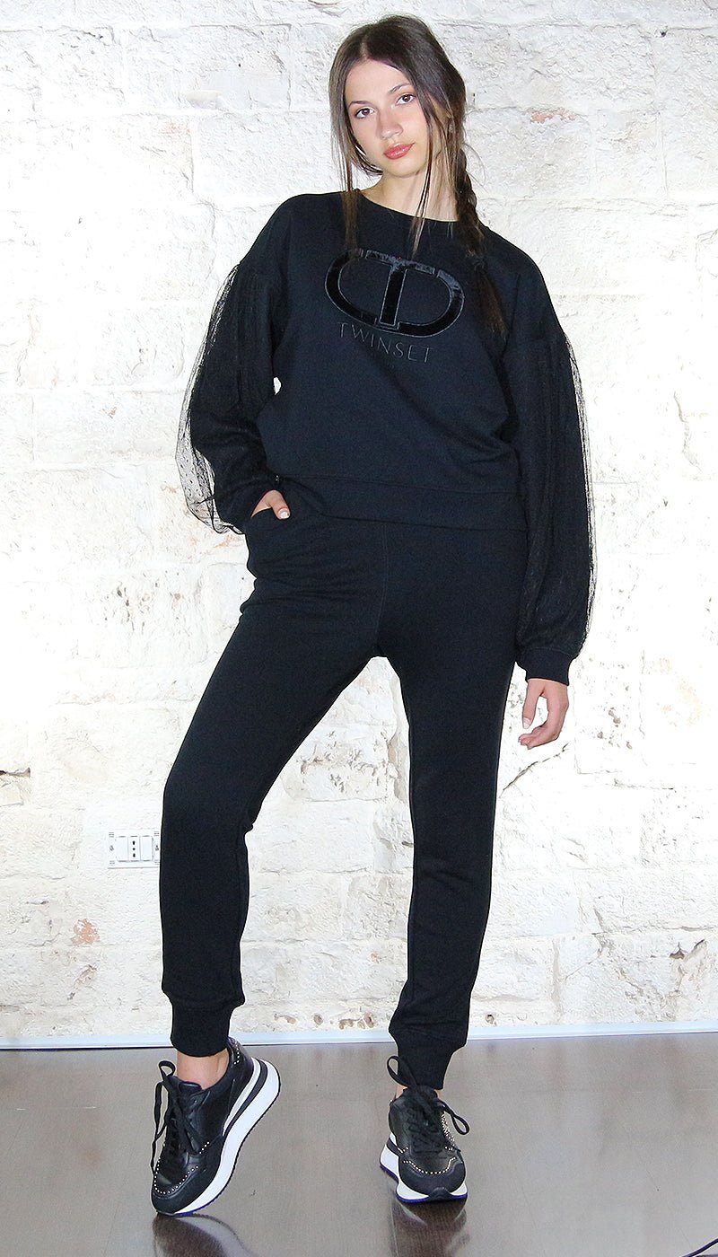 Twinset Milano Pantalone joggings in felpa Pantalone Donna - Boutique Luisa Trendy