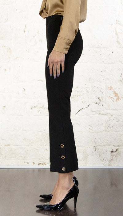 Twinset Milano Pantalone nero cropped con bottoni logati 242TP2247 Pantalone Donna - Boutique Luisa Trendy