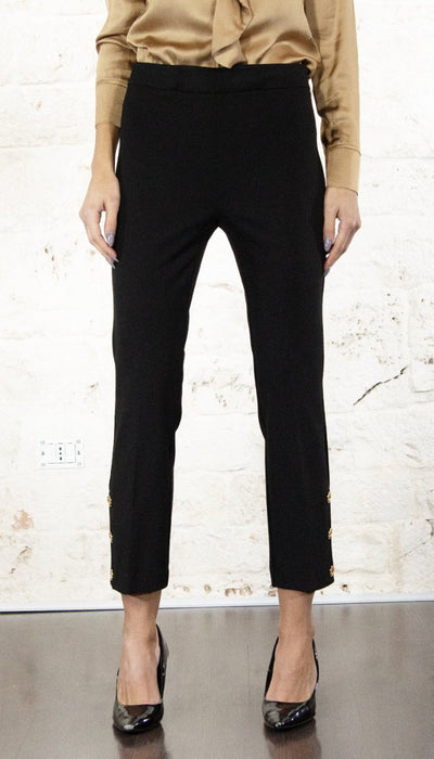 Twinset Milano Pantalone nero cropped con bottoni logati 242TP2247 Pantalone Donna - Boutique Luisa Trendy