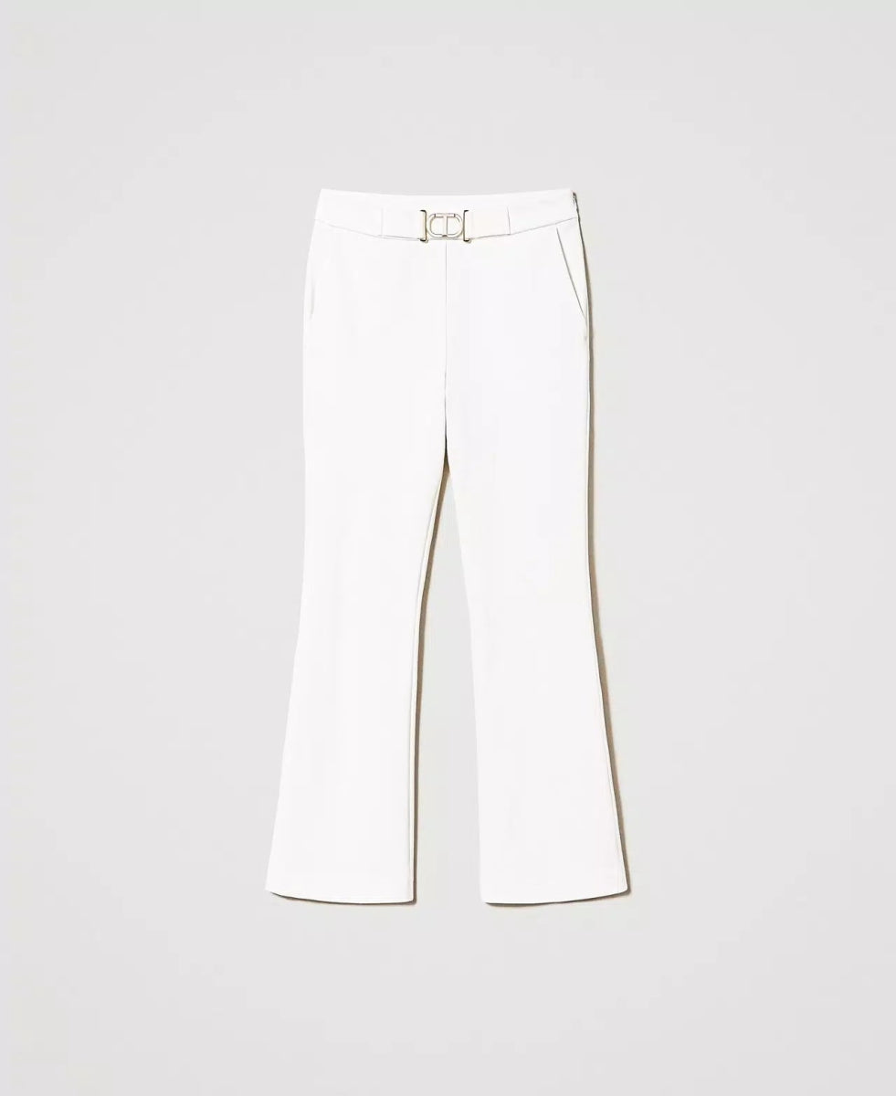 Twinset Milano Pantaloni flare con fibbia Oval T Pantalone Donna - Boutique Luisa Trendy