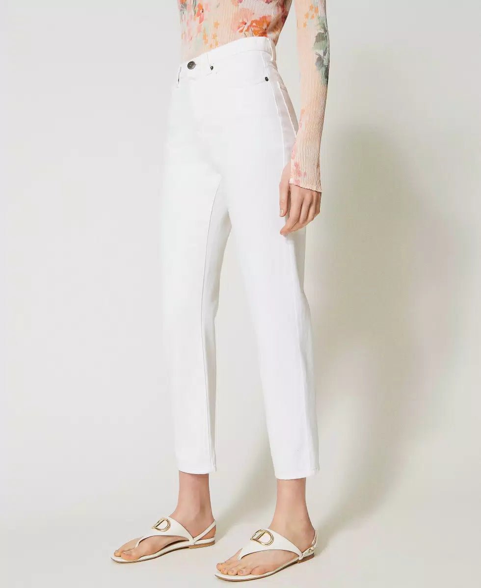 Twinset Milano Pantaloni in bull con Oval T floreale Pantalone Donna - Boutique Luisa Trendy