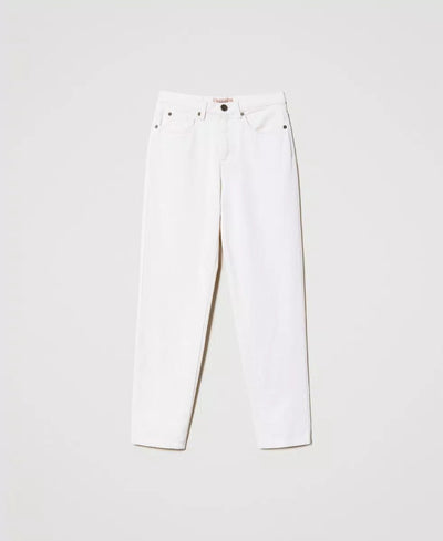 Twinset Milano Pantaloni in bull con Oval T floreale Pantalone Donna - Boutique Luisa Trendy