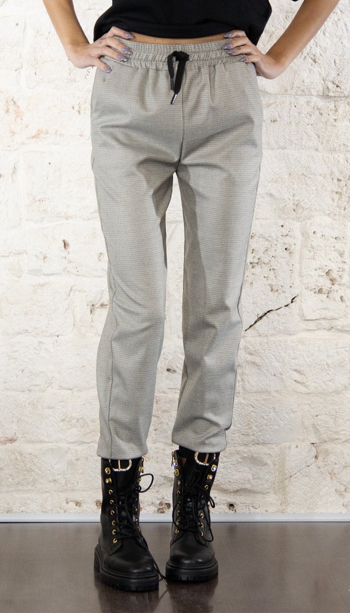 Twinset Milano Pantaloni joggers in pied de poule Pantalone Donna - Boutique Luisa Trendy