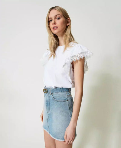 Twinset Milano T-shirt con maniche in macramè T-Shirt e top - Boutique Luisa Trendy