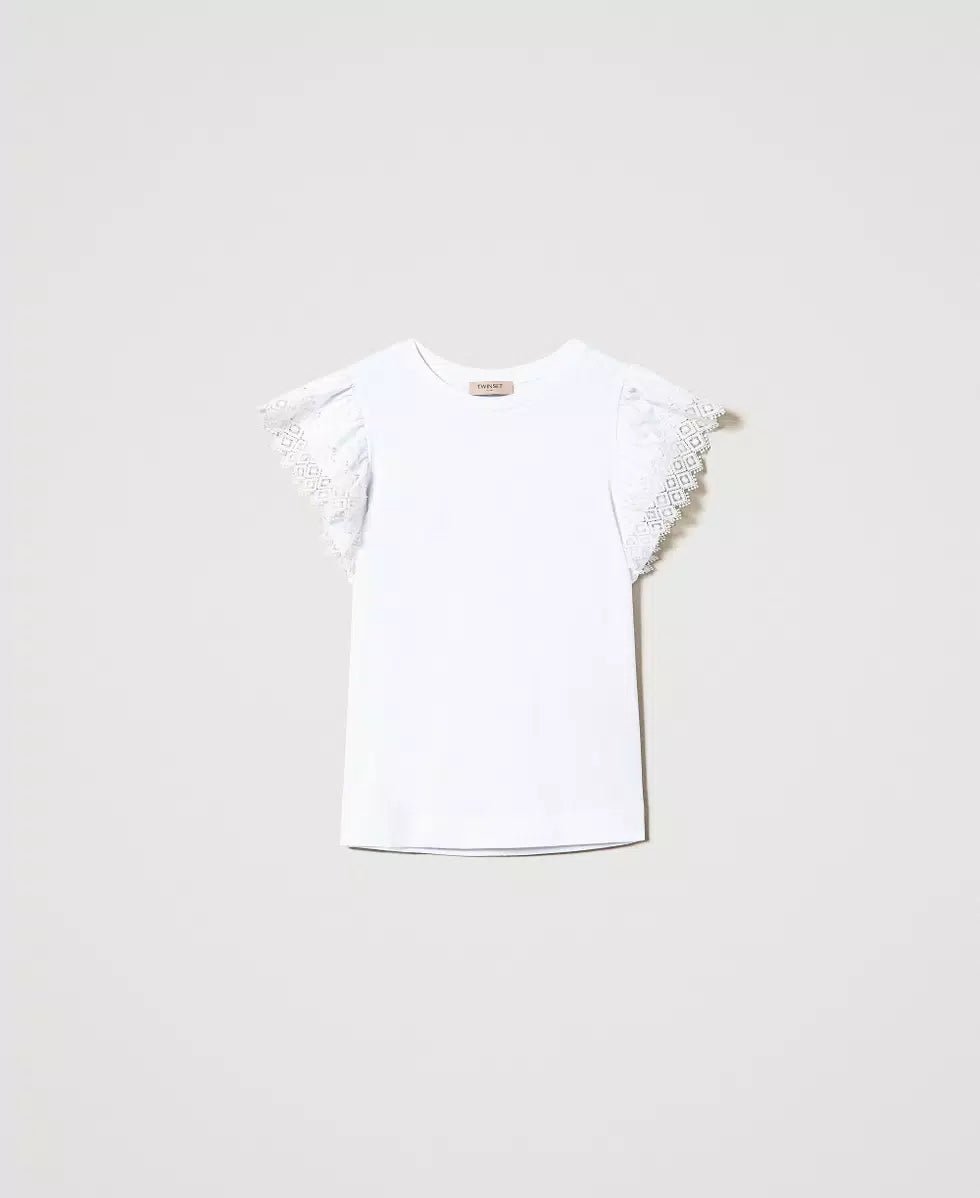 Twinset Milano T-shirt con maniche in macramè T-Shirt e top - Boutique Luisa Trendy
