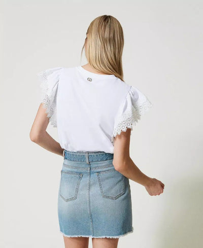 Twinset Milano T-shirt con maniche in macramè T-Shirt e top - Boutique Luisa Trendy