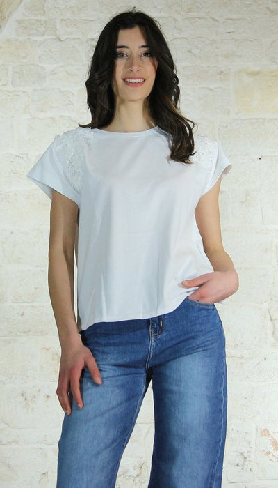 Twinset Milano T-shirt con patch floreali T-Shirt e top - Boutique Luisa Trendy