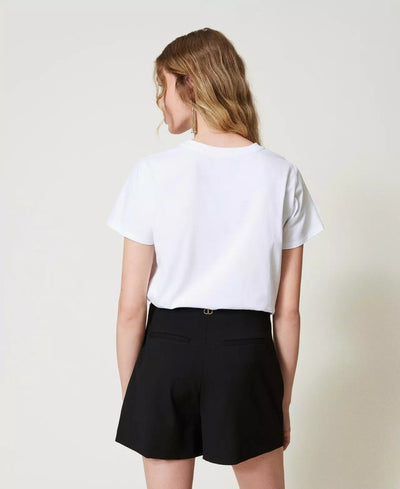 Twinset Milano T-shirt con ricamo logo e giaguaro T-Shirt e top - Boutique Luisa Trendy