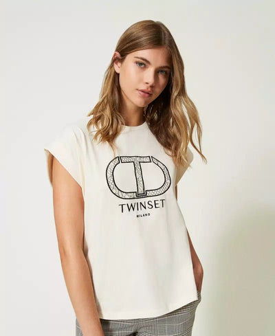 Twinset Milano T-shirt con ricamo Oval T T-Shirt e top - Boutique Luisa Trendy