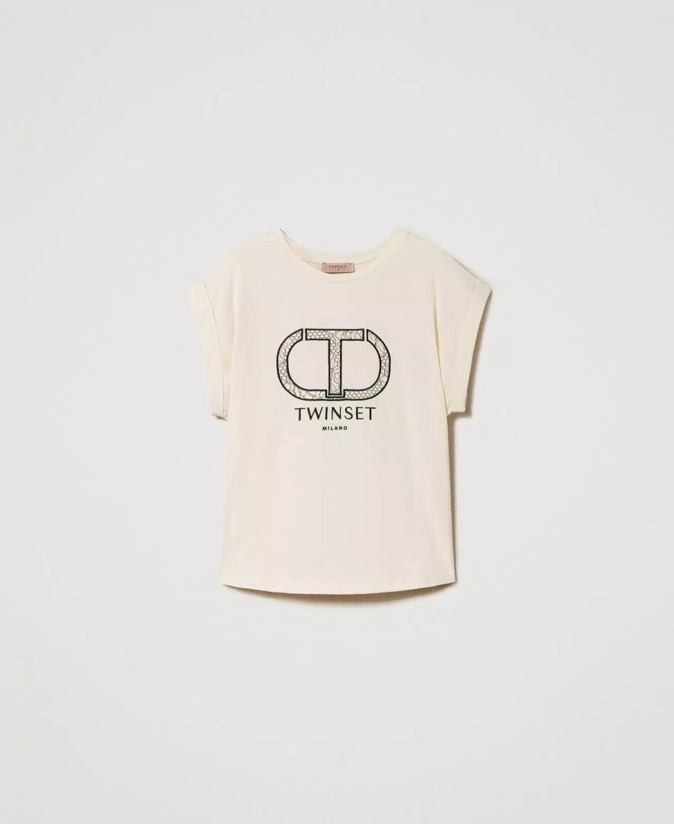 Twinset Milano T-shirt con ricamo Oval T T-Shirt e top - Boutique Luisa Trendy