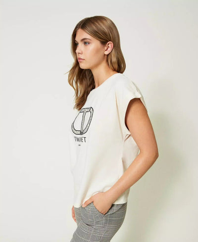 Twinset Milano T-shirt con ricamo Oval T T-Shirt e top - Boutique Luisa Trendy