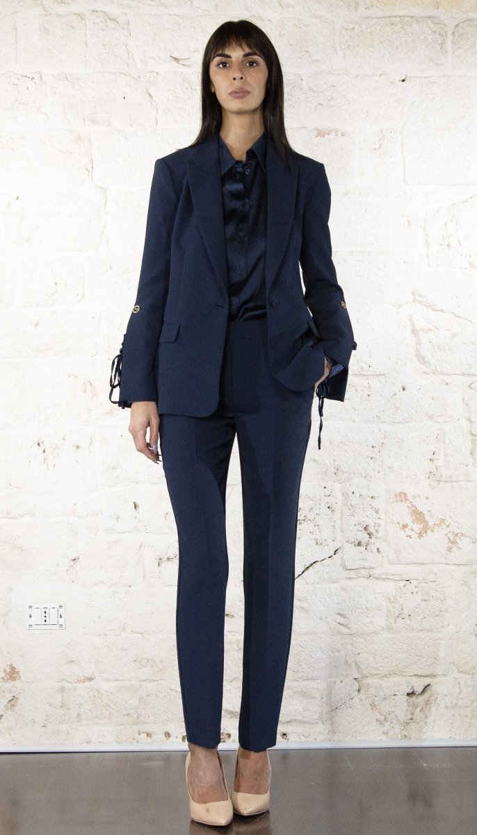 Twinset Milano Tailleur blu in tessuto Capispalla Donna - Boutique Luisa Trendy