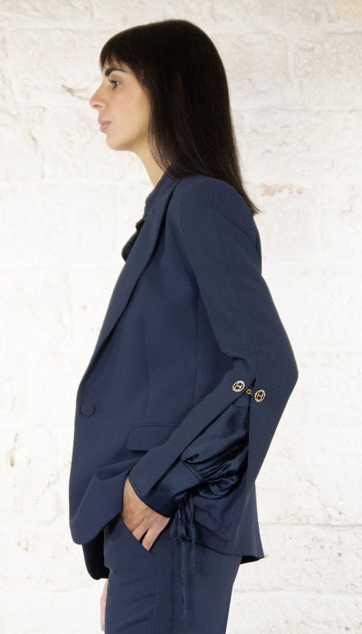 Twinset Milano Tailleur blu in tessuto Capispalla Donna - Boutique Luisa Trendy