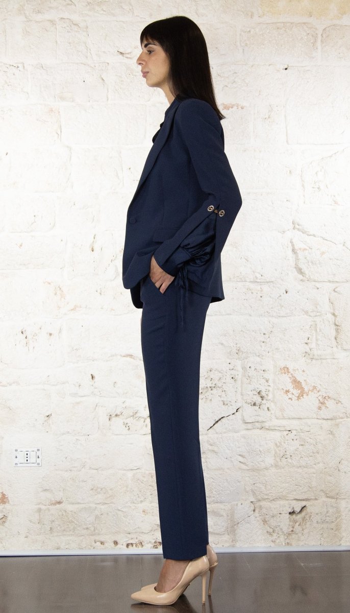 Twinset Milano Tailleur blu in tessuto Capispalla Donna - Boutique Luisa Trendy
