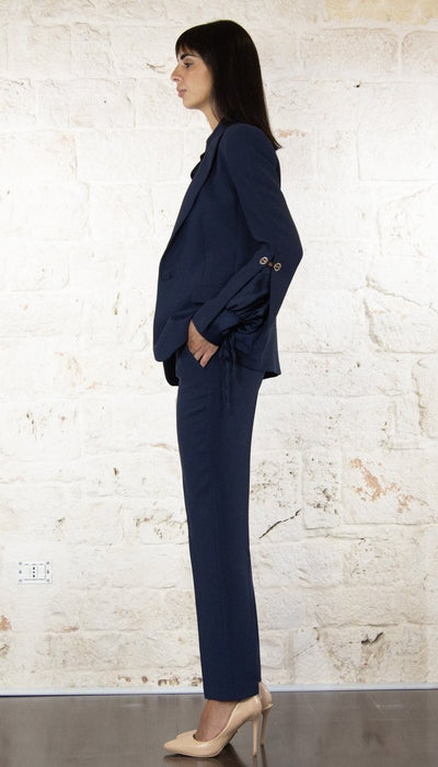 Twinset Milano Tailleur blu in tessuto Capispalla Donna - Boutique Luisa Trendy