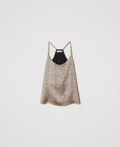 Twinset Milano Top in raso animalier T-Shirt e top - Boutique Luisa Trendy