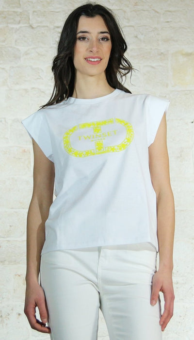 Twinset MilanoT-shirt con Oval T e maniche ad aletta T-Shirt e top - Boutique Luisa Trendy