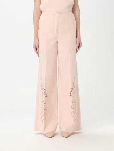 Twinset Pantalone in misto lino con ricami Pantalone Donna - Boutique Luisa Trendy