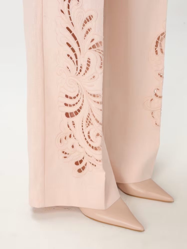 Twinset Pantalone in misto lino con ricami Pantalone Donna - Boutique Luisa Trendy