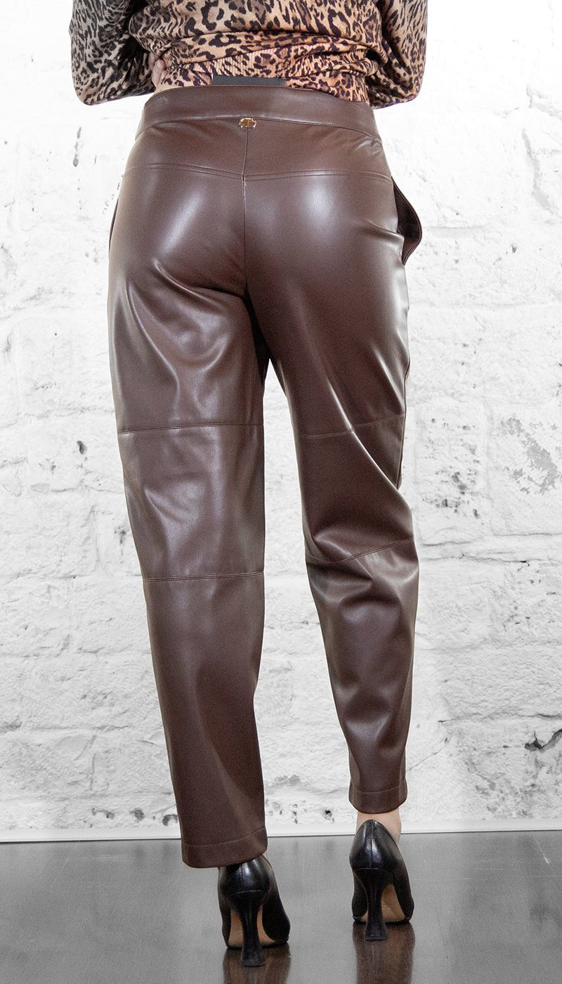 Twinset Pantalone marrone in ecopelle 252TP2091 Pantalone Donna - Boutique Luisa Trendy