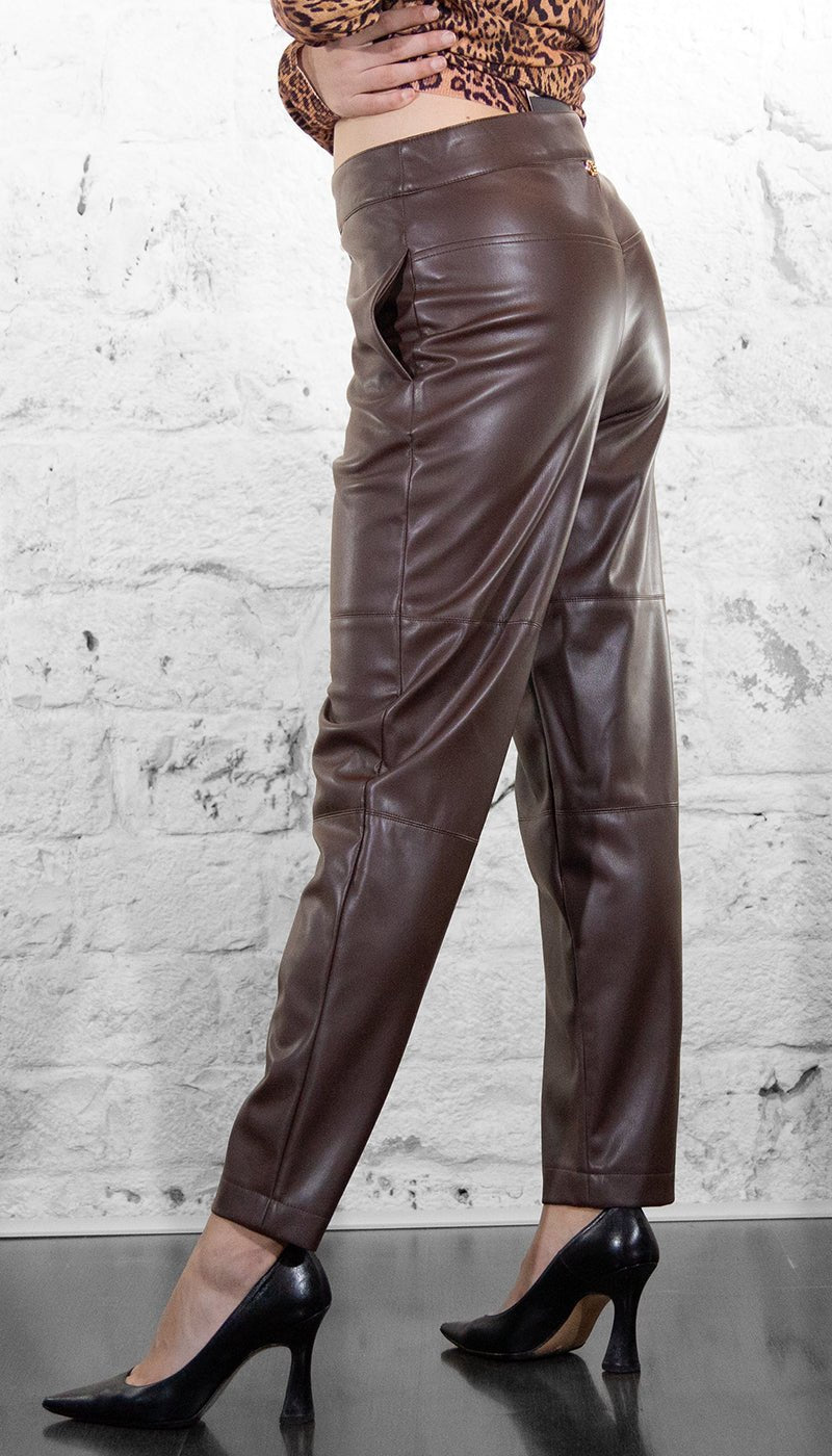 Twinset Pantalone marrone in ecopelle 252TP2091 Pantalone Donna - Boutique Luisa Trendy