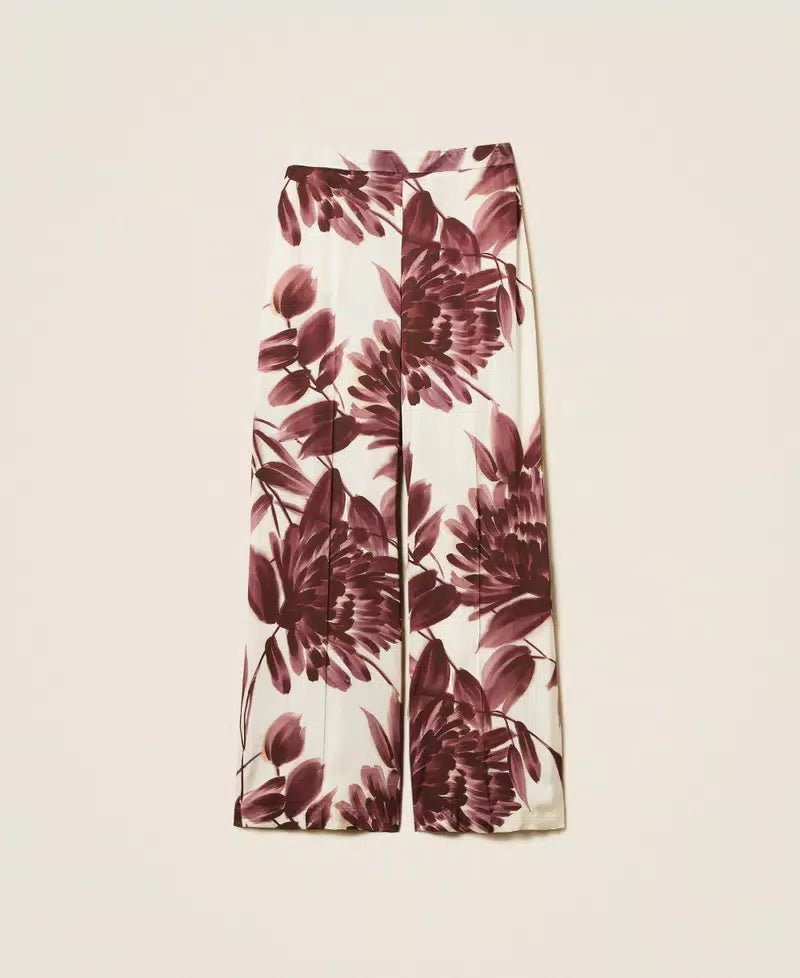 Twinset Pantaloni ampi con stampa a fiori Pantalone Donna - Boutique Luisa Trendy
