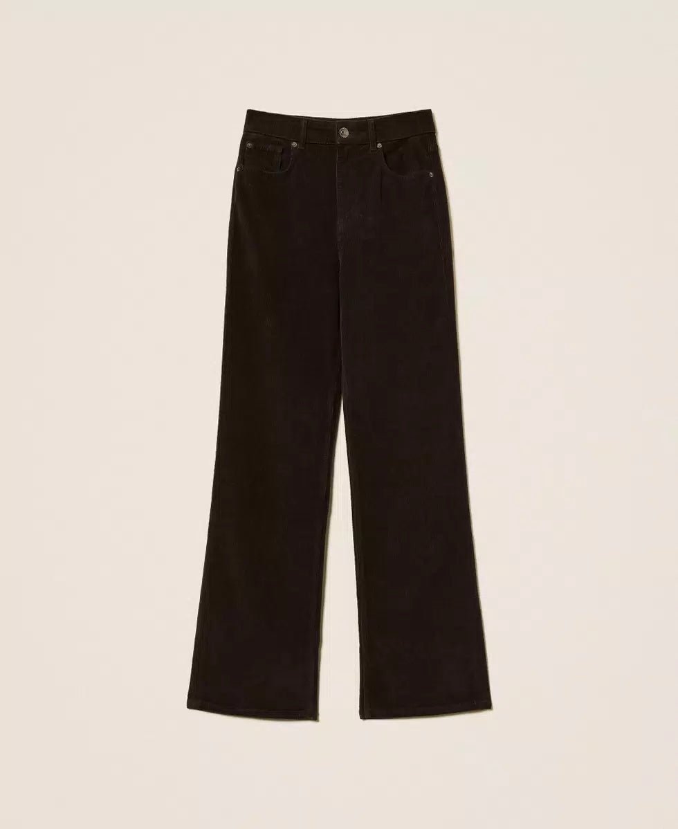 Twinset Pantaloni cinque tasche in velluto corduroy Pantalone Donna - Boutique Luisa Trendy