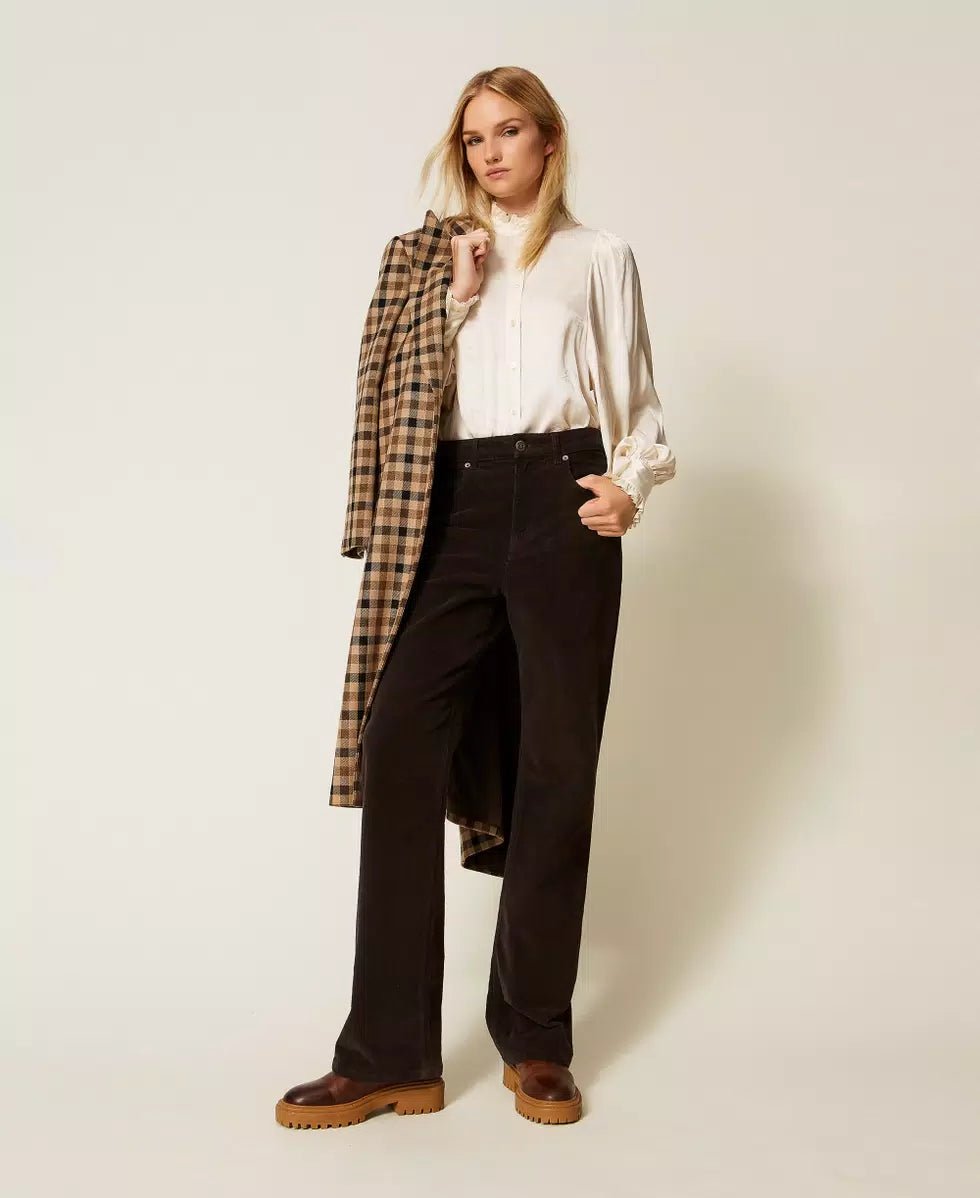 Twinset Pantaloni cinque tasche in velluto corduroy Pantalone Donna - Boutique Luisa Trendy