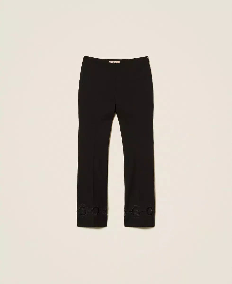 Twinset Pantaloni con ricamo a fiori Pantalone Donna - Boutique Luisa Trendy