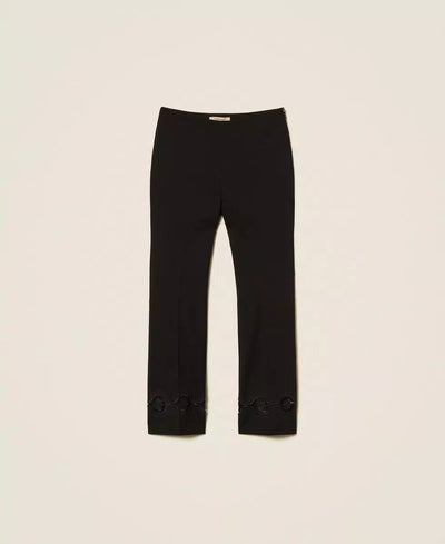 Twinset Pantaloni con ricamo a fiori Pantalone Donna - Boutique Luisa Trendy