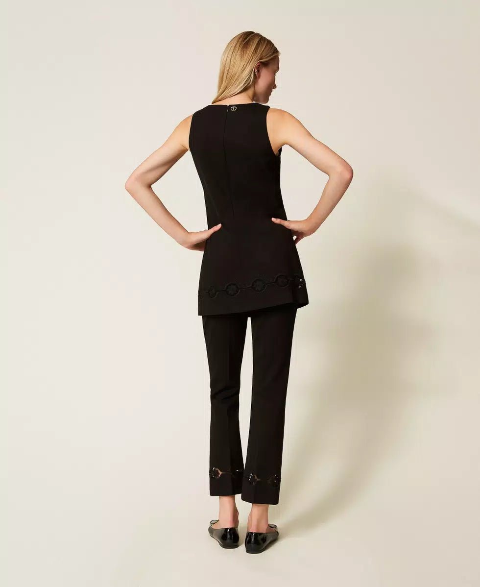 Twinset Pantaloni con ricamo a fiori Pantalone Donna - Boutique Luisa Trendy