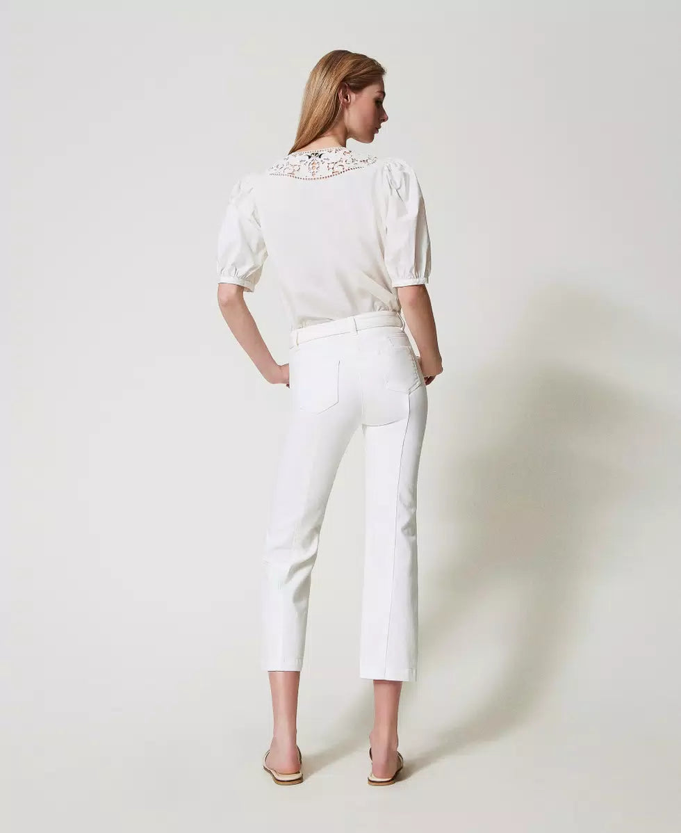 Twinset Pantaloni cropped in bull