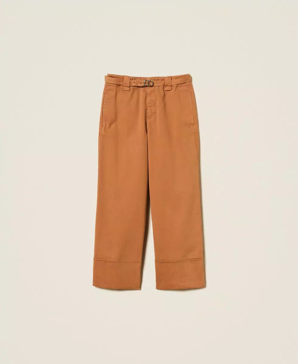 Twinset Pantaloni cropped in bull Pantalone Donna - Boutique Luisa Trendy