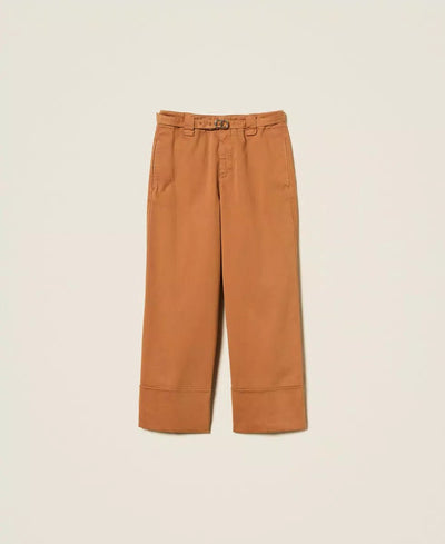 Twinset Pantaloni cropped in bull Pantalone Donna - Boutique Luisa Trendy