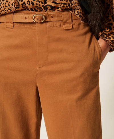 Twinset Pantaloni cropped in bull Pantalone Donna - Boutique Luisa Trendy
